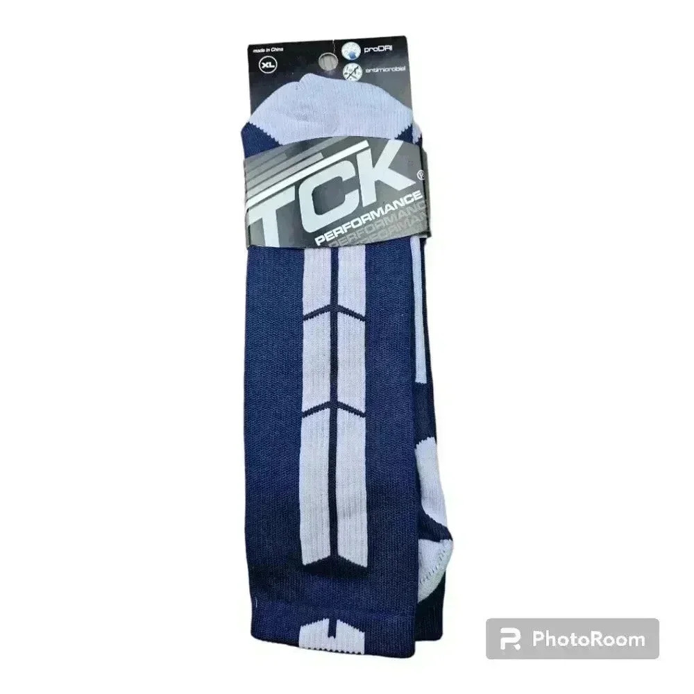 TCK Twin City Adult Crew Baseline Socks Navy/ light blue #BBPC3 XL NWT